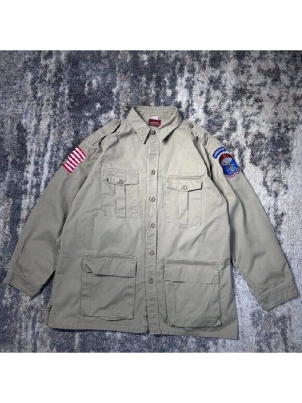 VINTAGE KHAKI JUNGLE  MILITARY JACKET XL SIZE...